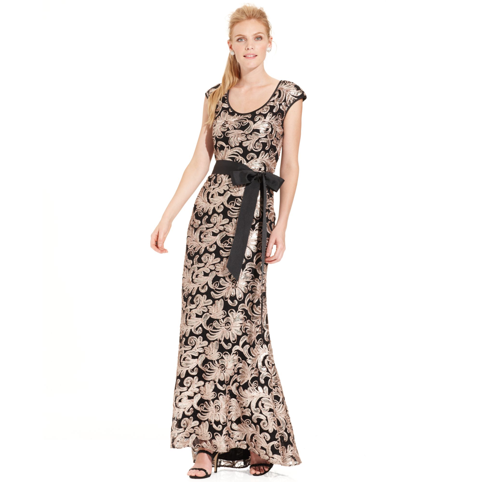 betsy and adam embroidered gown