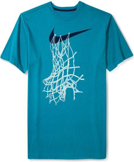 Nike Shortsleeve Graphic Basketball Net Tshirt in Blue for Men ...