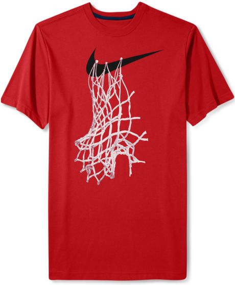 Nike Shortsleeve Graphic Basketball Net Tshirt in Red for Men ...