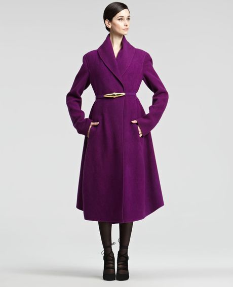 Donna Karan New York Doubleface Belted Coat in Purple (VIOLET) | Lyst