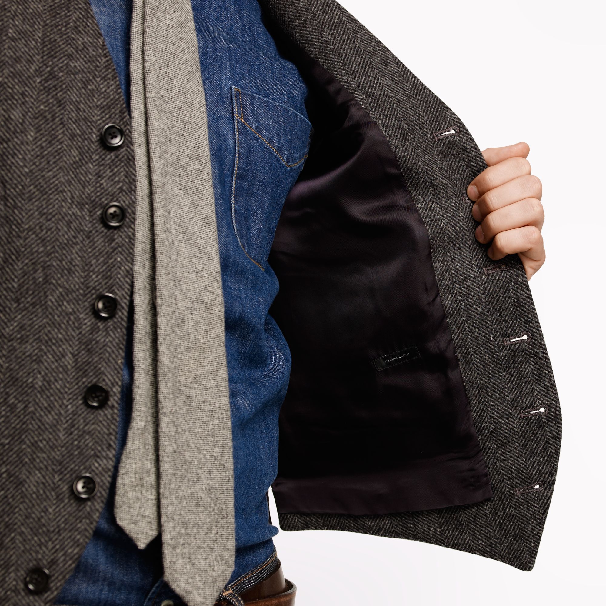 J.crew Ludlow Vest in Herringbone Italian Wool in Gray for Men Lyst