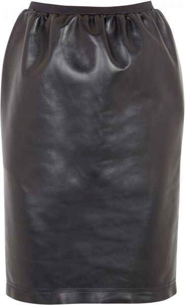 Lanvin Leather Skirt in Black | Lyst