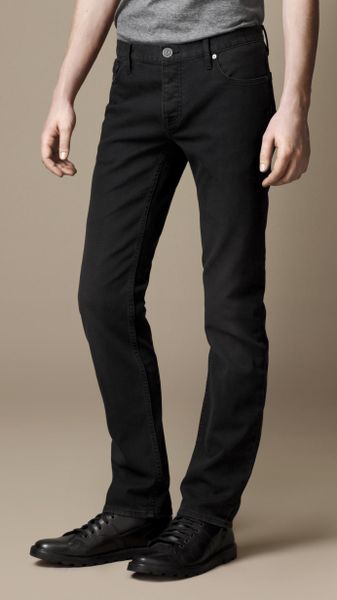 Burberry Steadman Black Sanded Slim Fit Jeans in Black for Men | Lyst