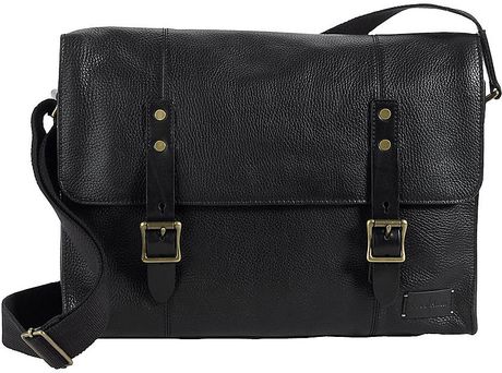 Cole Haan Greenwich Collection Leather Messenger Bag in Black for Men ...