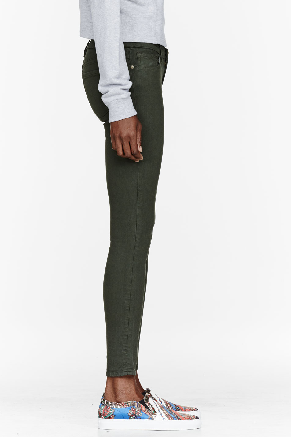 Lyst Frame Green Le Color Skinny De Jeanne Jeans In Gallery