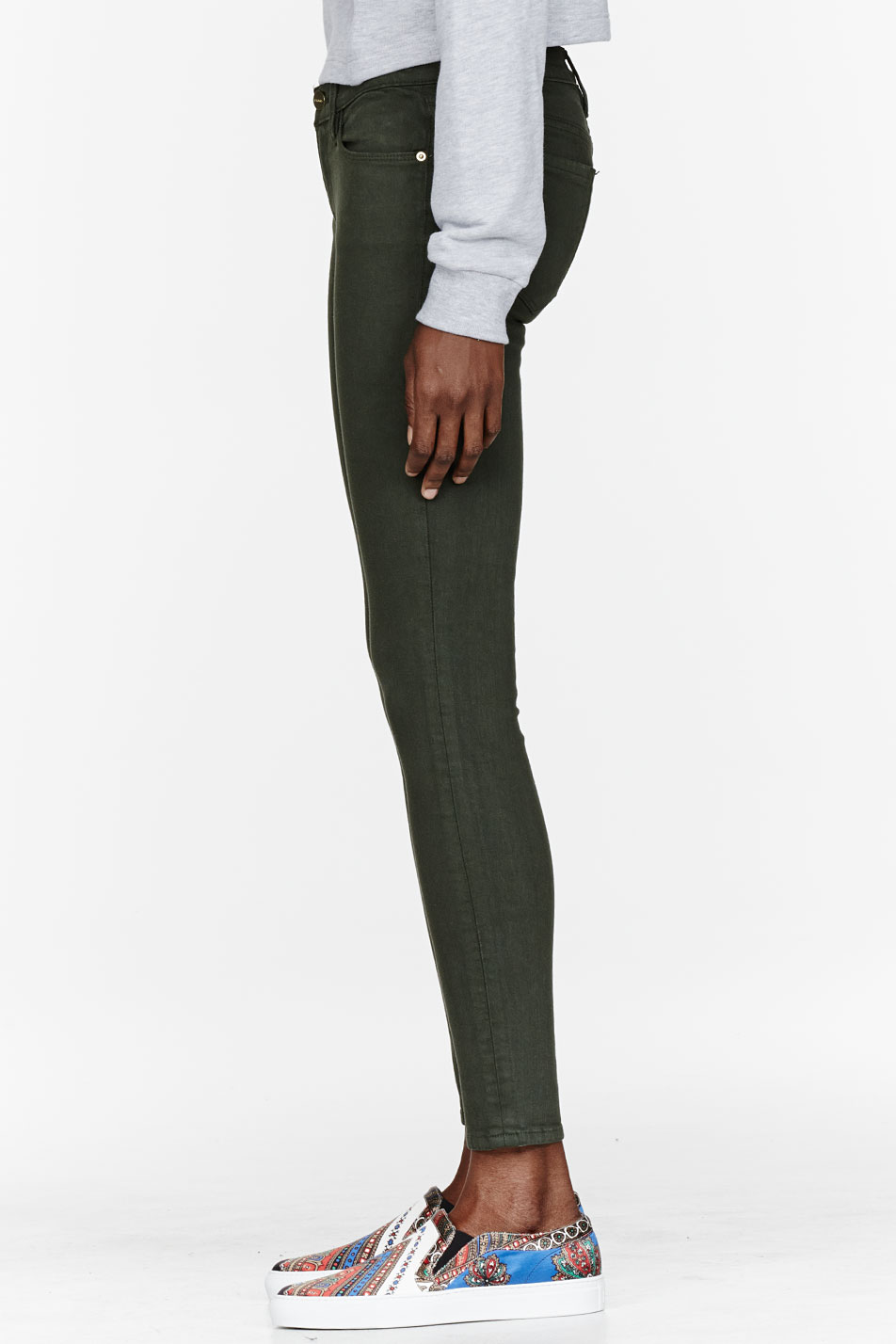Lyst Frame Green Le Color Skinny De Jeanne Jeans In Gallery