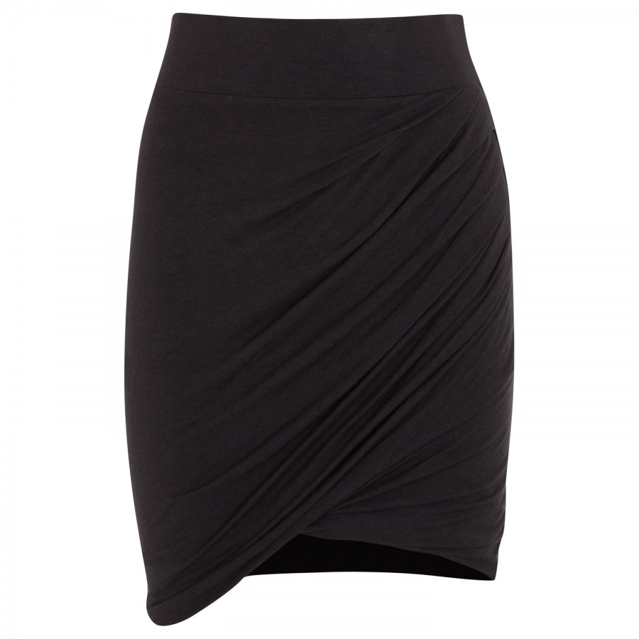Helmut Lang Draped Stretch Jersey Skirt in Black (charcoal) | Lyst