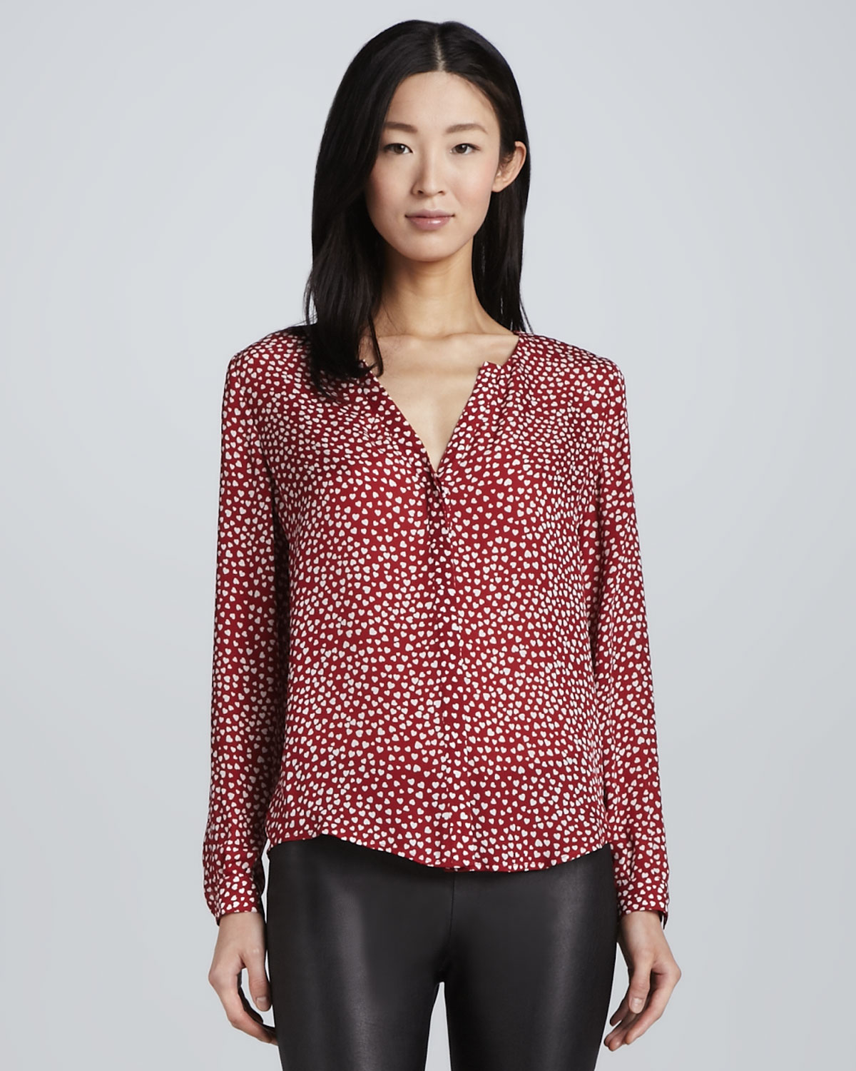 joie red blouse