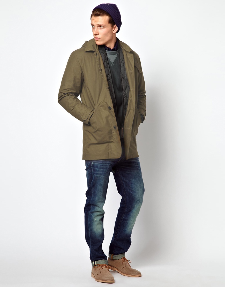 Lyst - Lee Jeans Wax Trench British Millerain with Detatchable Quilted ...