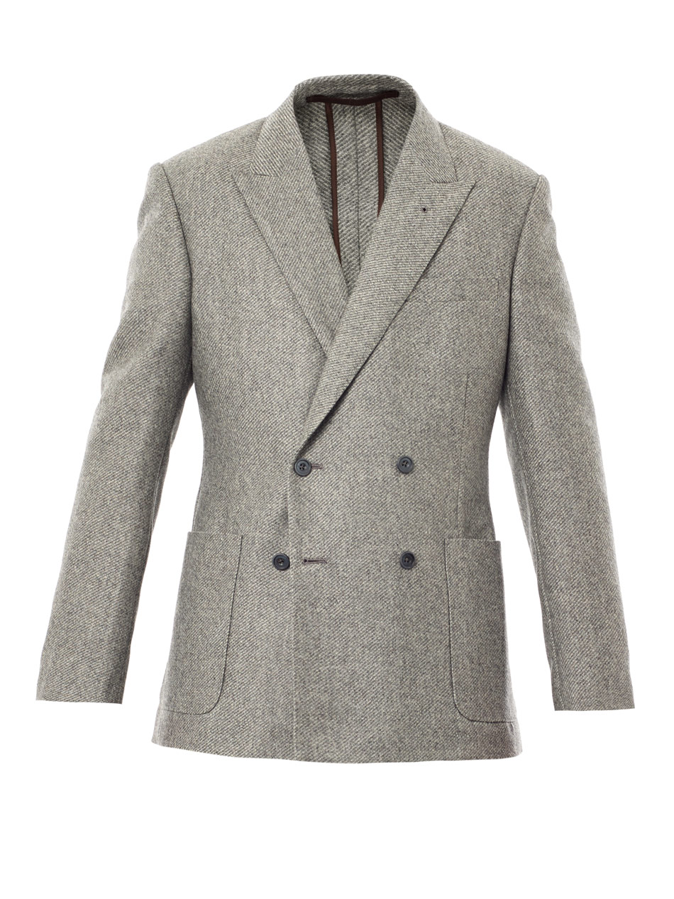 Rake Double Breasted Patch pocket Blazer in Gray for Men Lyst