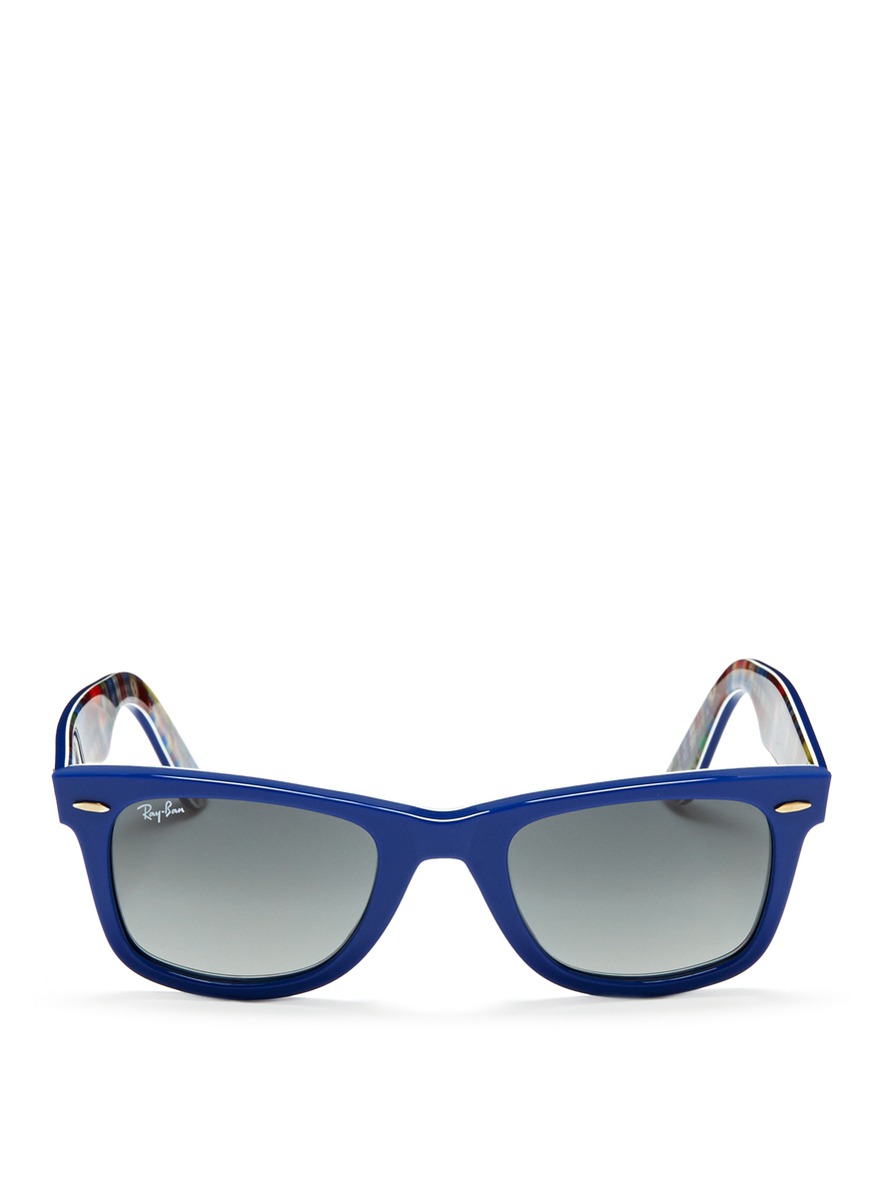 Lyst Ray Ban Original Wayfarer Patchwork Print Sunglasses In Blue