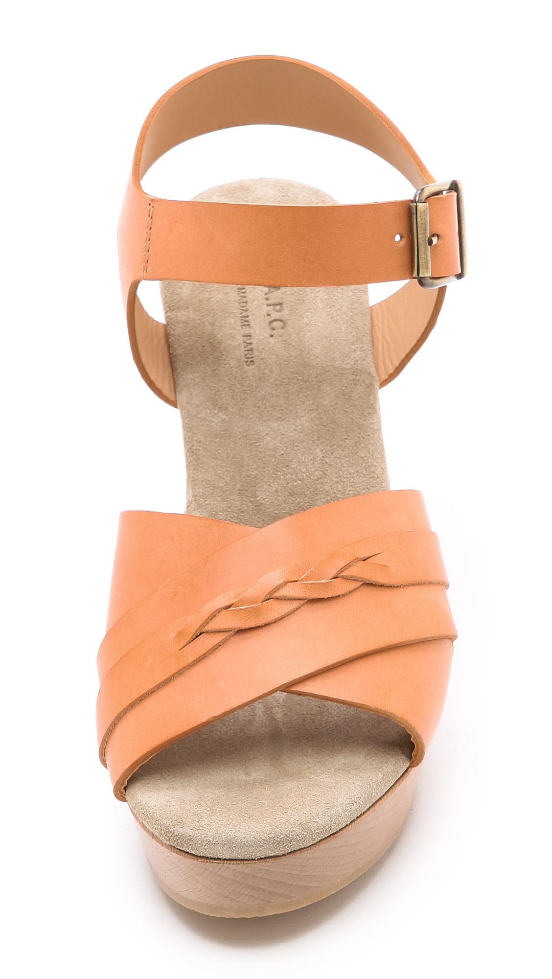 Lyst - A.P.C. Braided Mid Heel Sandals in Orange