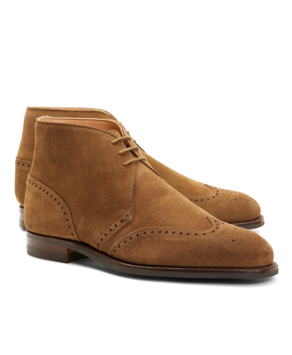 Lyst - Brooks Brothers Peal & Co.® Suede Wingtip Boots in Brown for Men