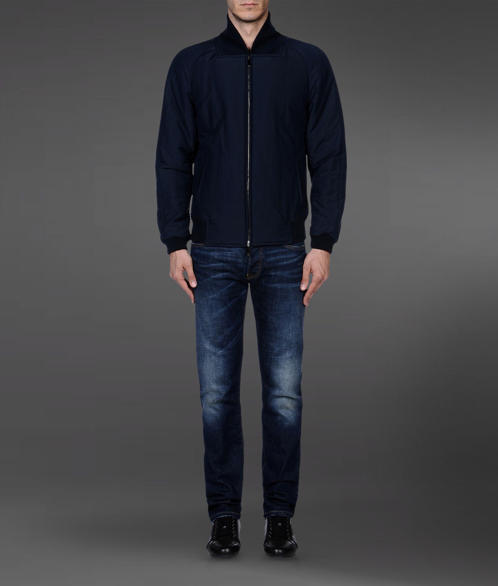Lyst - Emporio Armani Bomber Jacket in Blue for Men