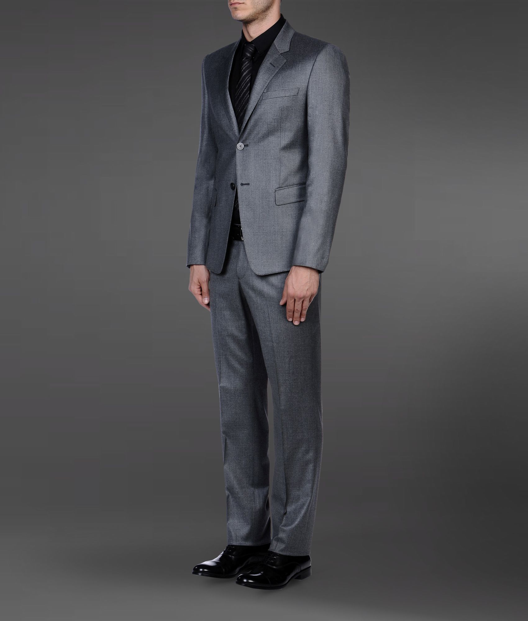 Emporio Armani Twobutton Suit in Stretch Wool in Gray for Men Lyst