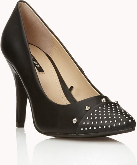 Forever 21 Edgy Stiletto Pumps in Black | Lyst