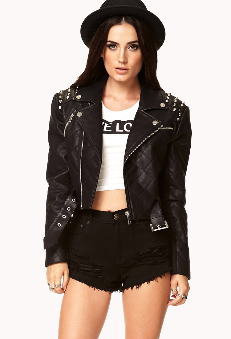 Lyst - Forever 21 Rockstar Faux Leather Jacket in Black