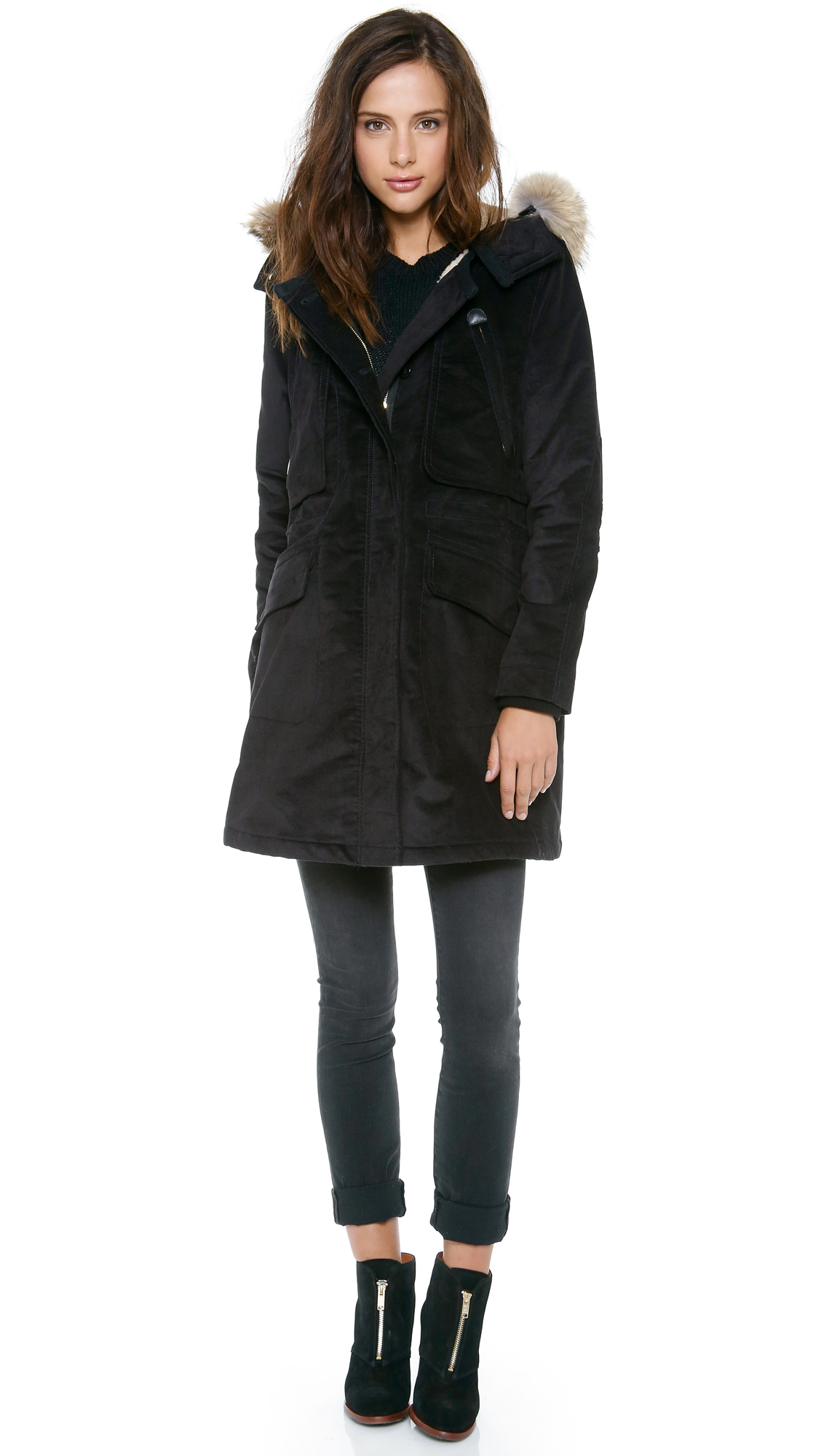 Lyst - Marc By Marc Jacobs Rainbow Corded Twill Parka in Black