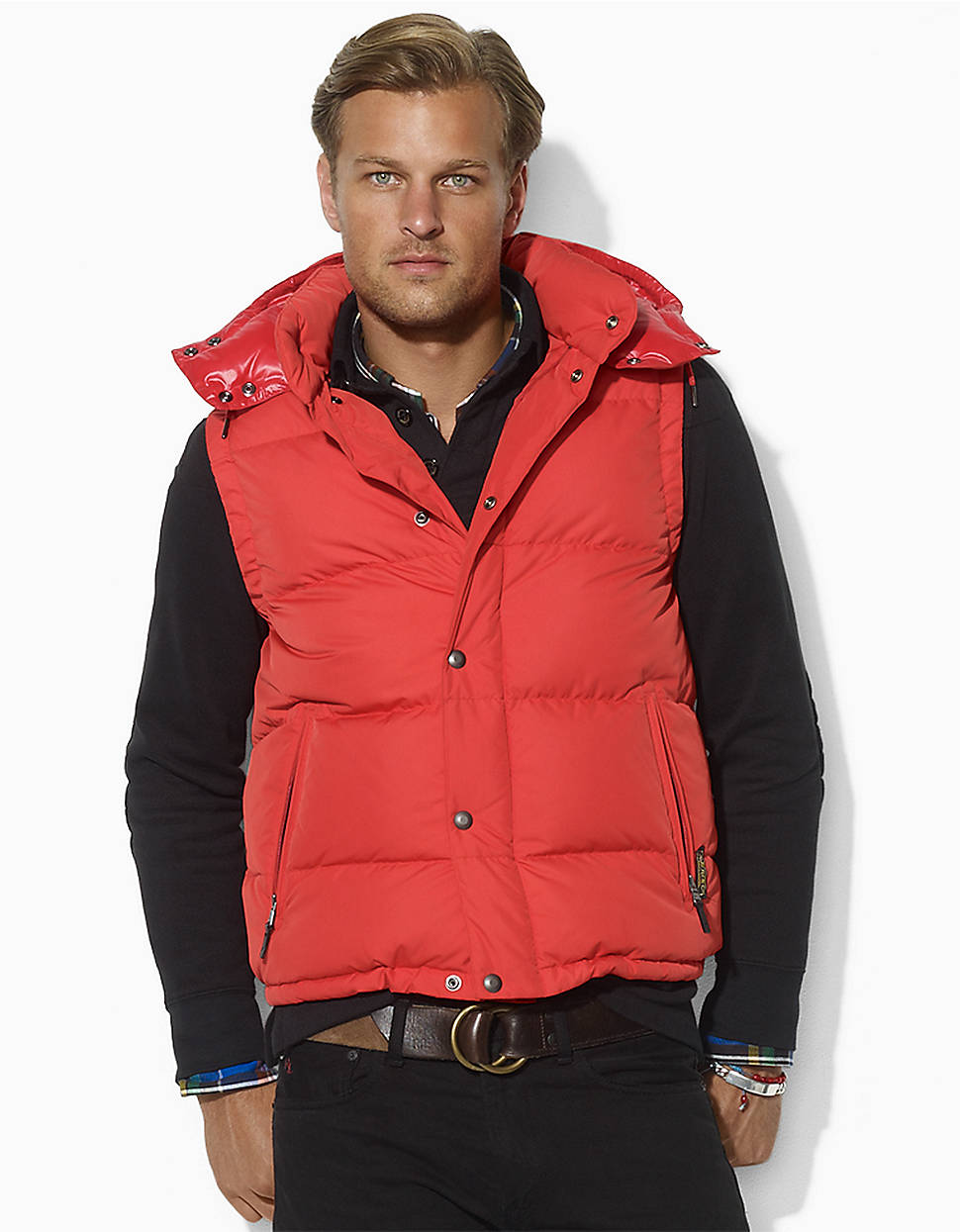 Polo Ralph Lauren Apres Hooded Packable Puffer Vest in Red for Men - Lyst