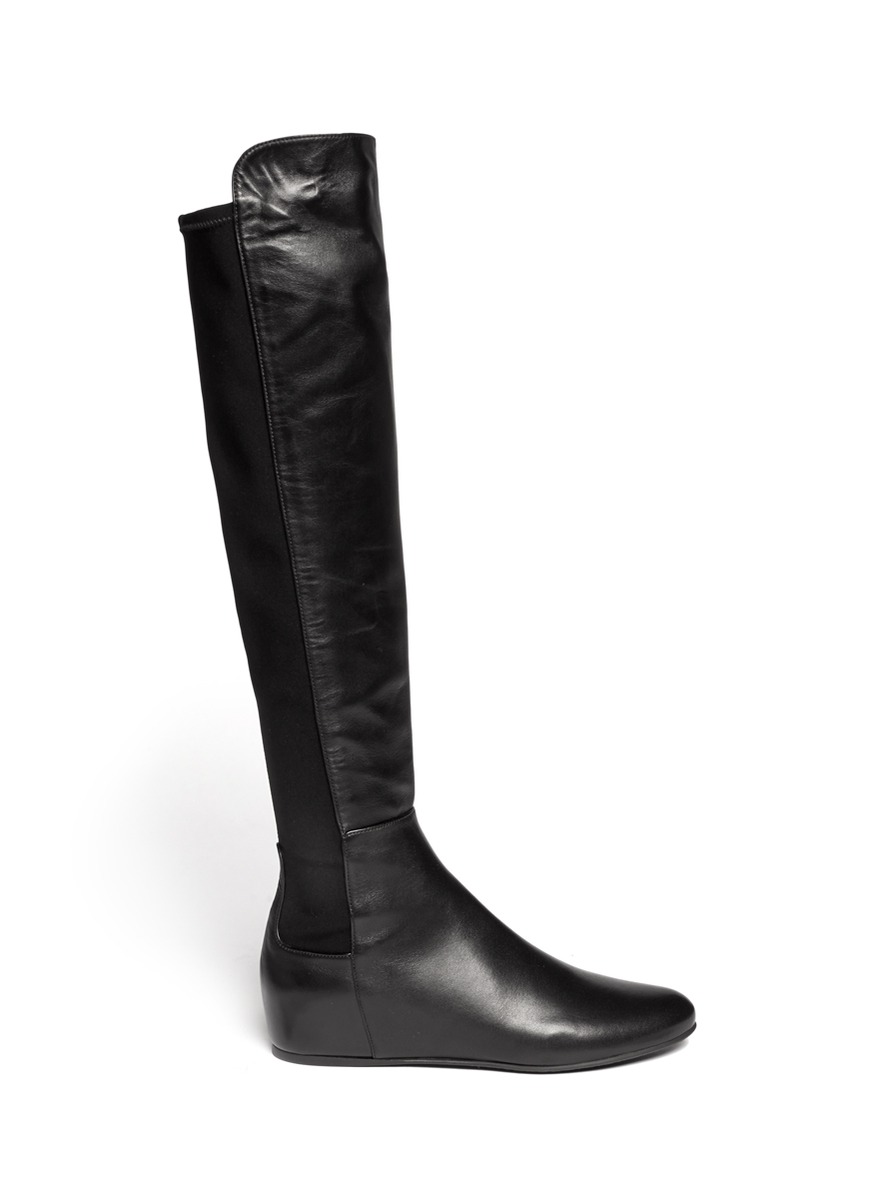 Stuart Weitzman Mainline Leather Knee high Boots in Black | Lyst