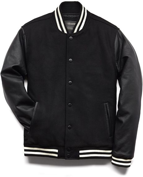 21men Fresh Varsity Jacket in Black for Men | Lyst