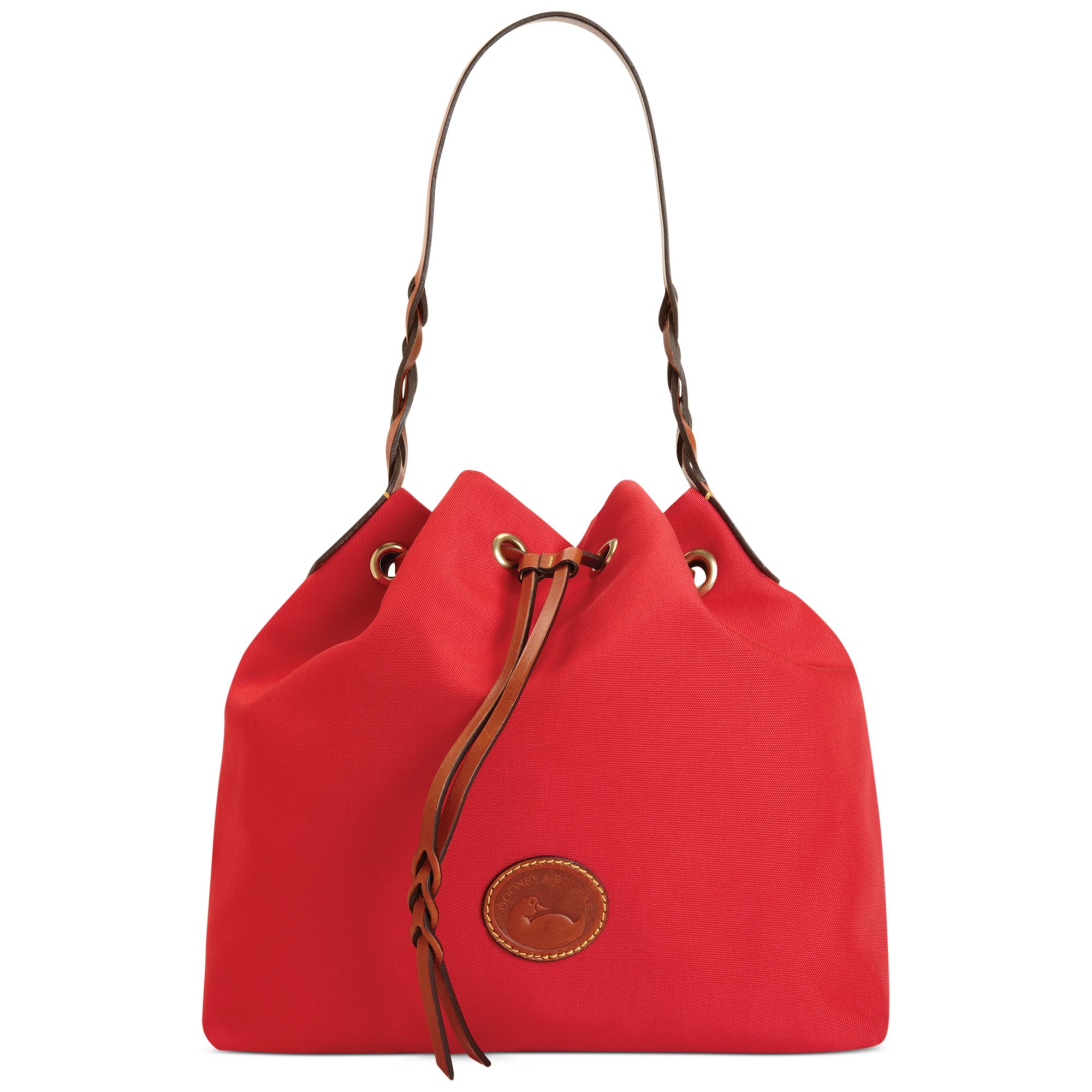 Dooney & Bourke Nylon Drawstring Bucket Bag in Red | Lyst