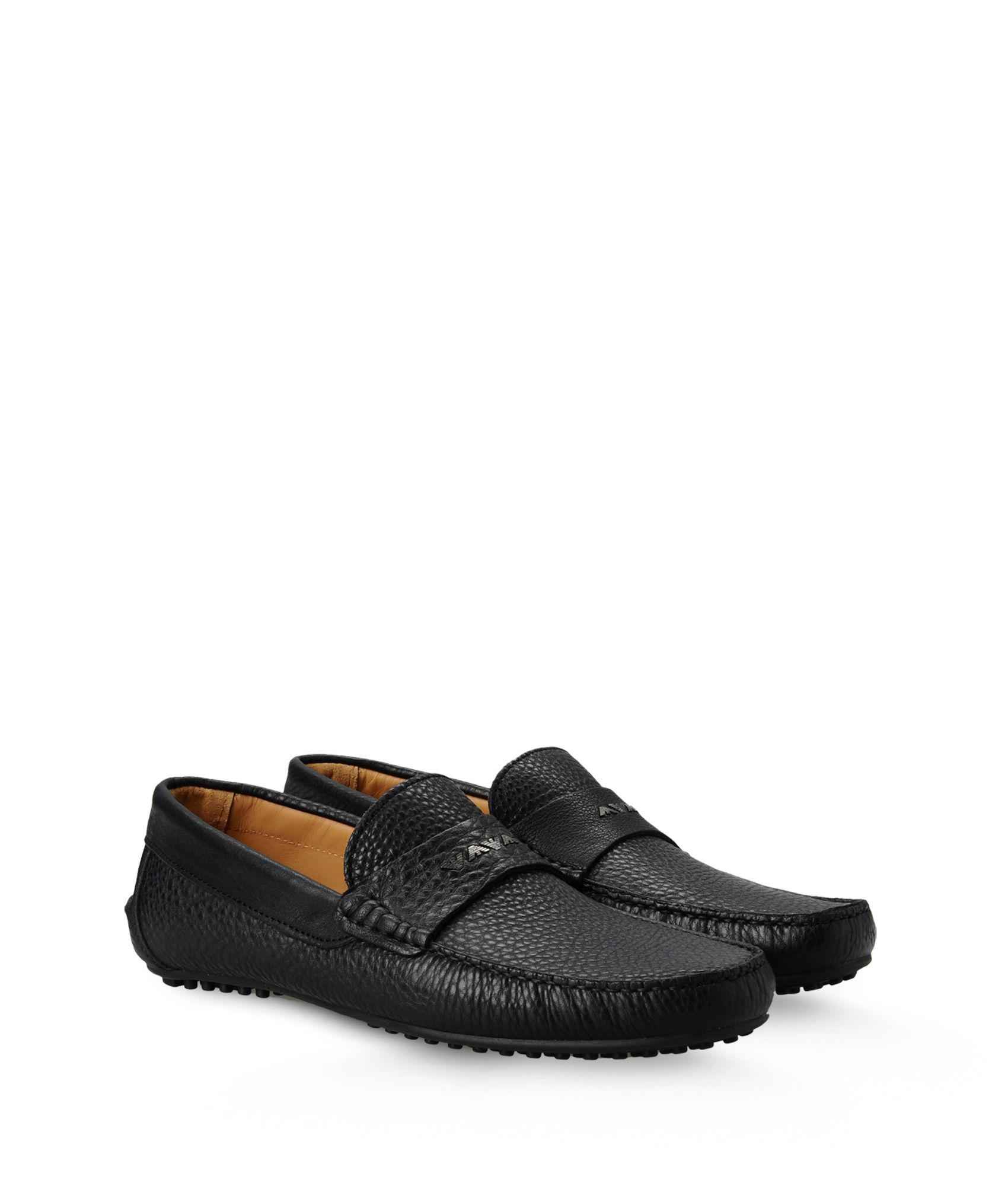 black armani loafers
