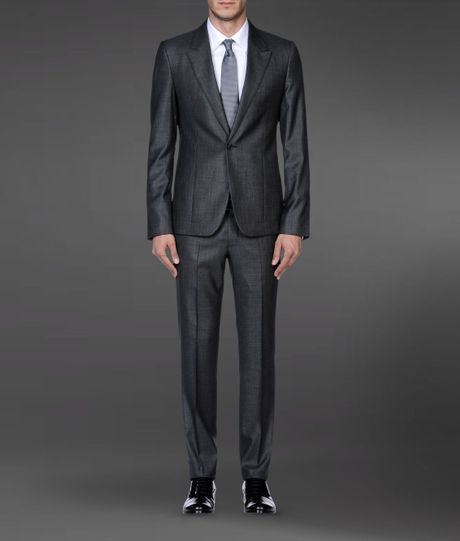 Emporio Armani Supreme Suit in Stretch Wool and Silk in Gray for Men ...