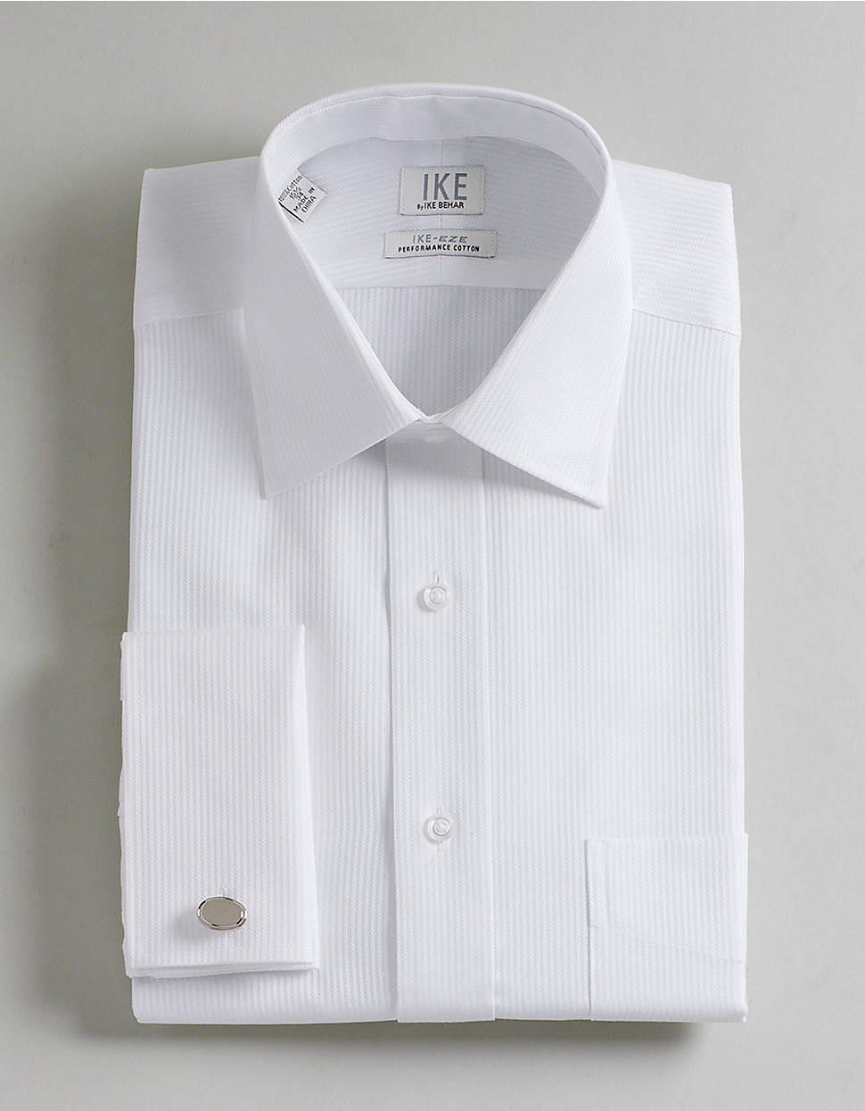 Ike Behar Solid French Cuff Dress Shirt in White for Men | Lyst