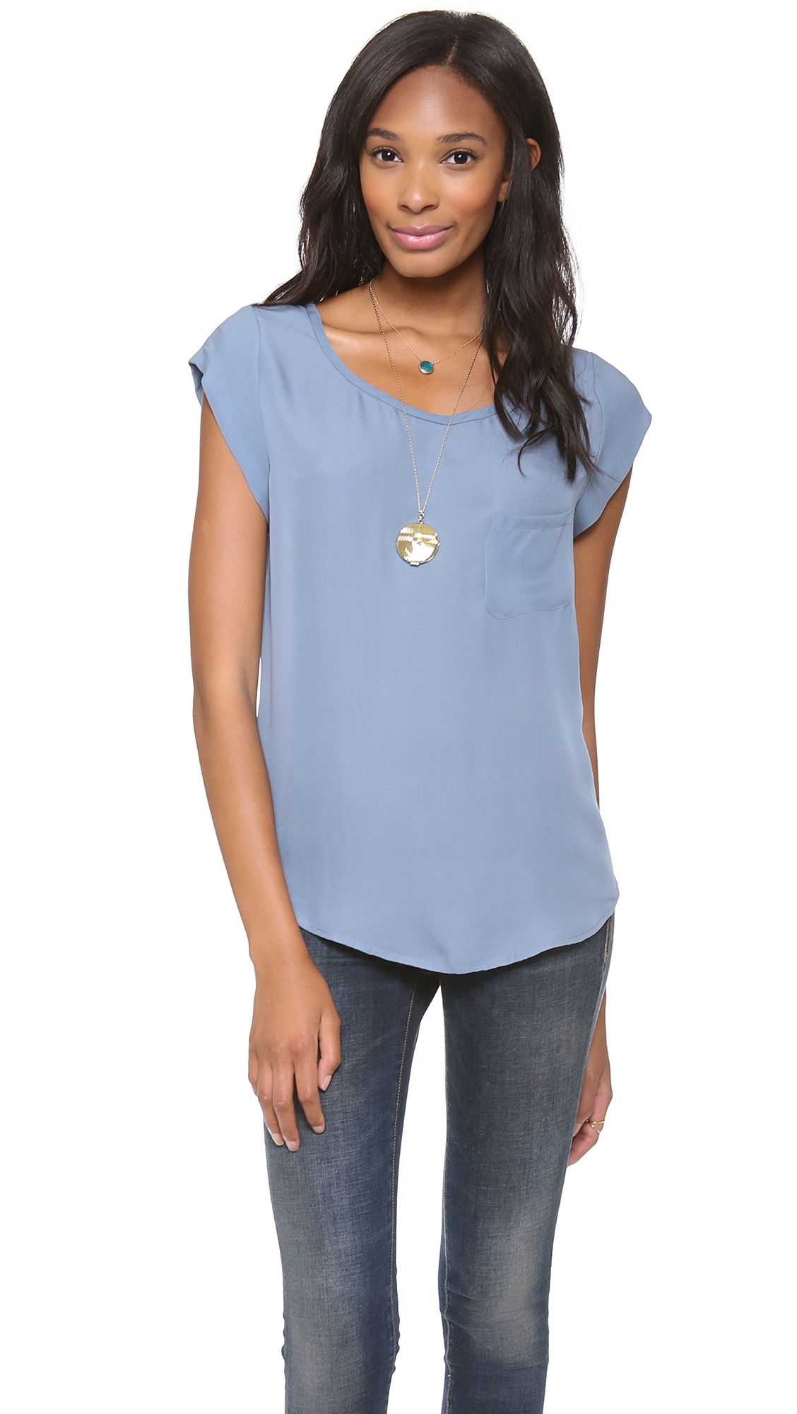 Joie Rancher Silk Top In Blue (Bluestone) | Lyst