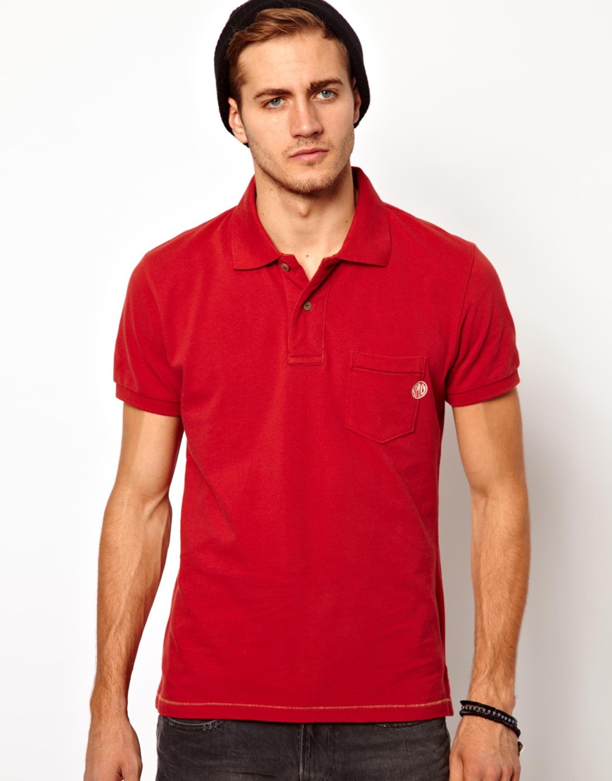 mens red polo t shirt