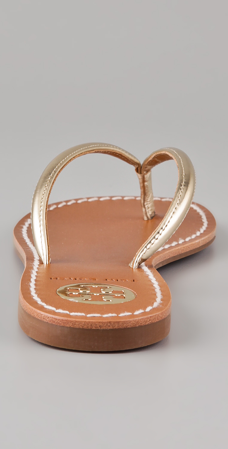 Lyst Tory  Burch  Abitha Flip Flops  in Metallic