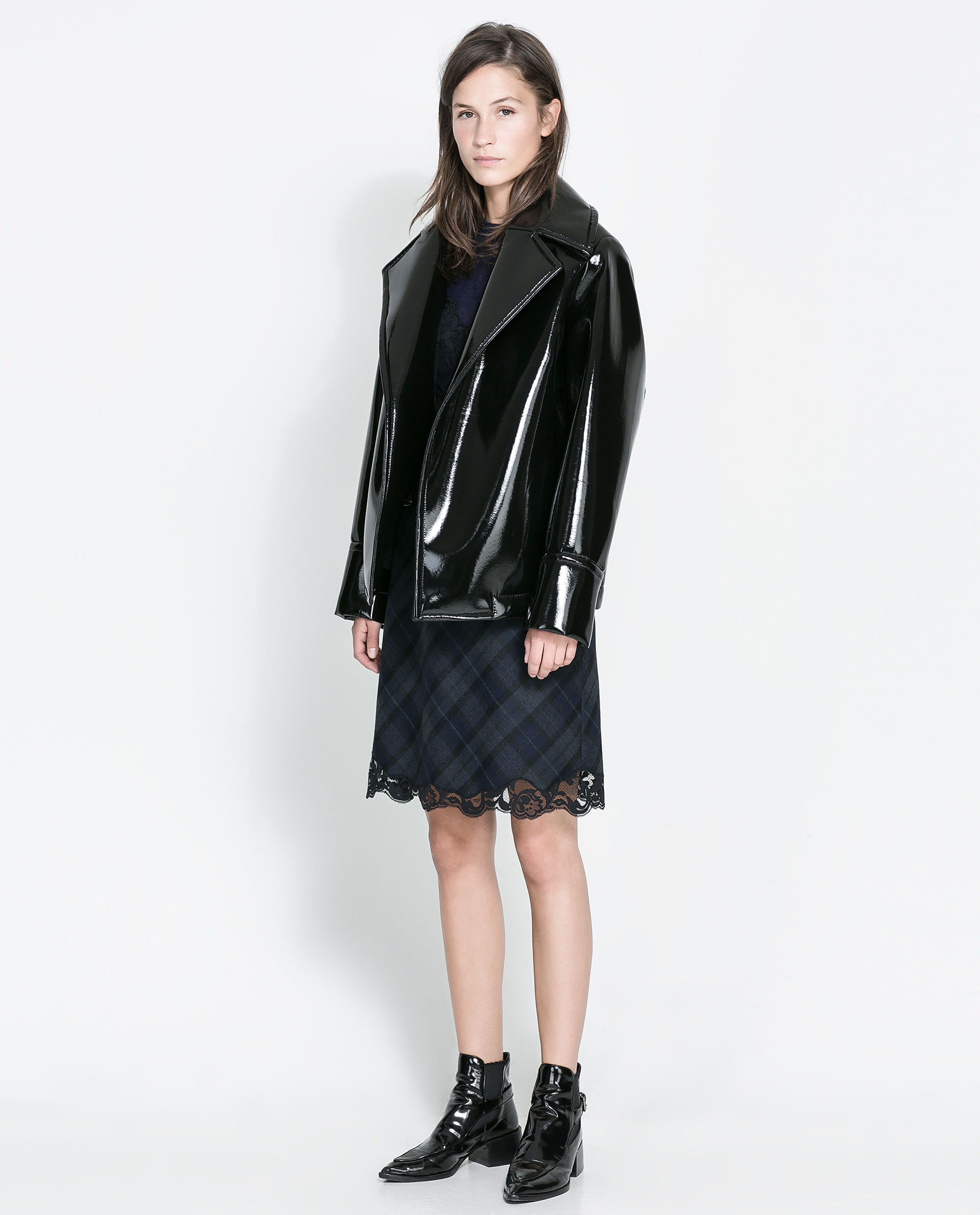 Black Patent Leather Motorcycle Jacket Modern Fashion Black Patent Leather Motorcycle Jacket