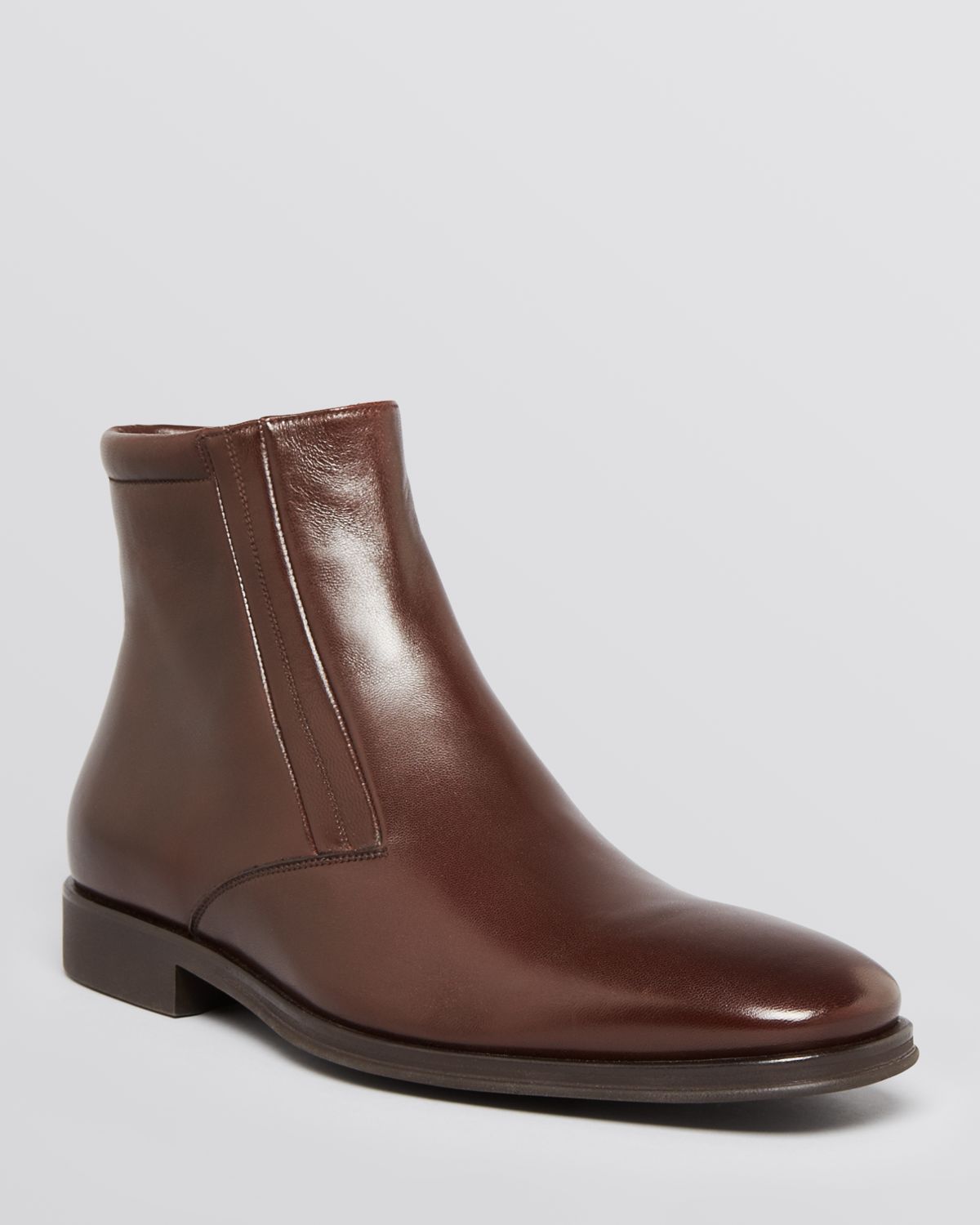 brown flat dress boots