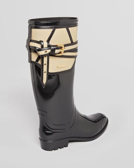 Burberry Rain Boots Rain Boots Willesden Trench in Black (Black/Pale ...