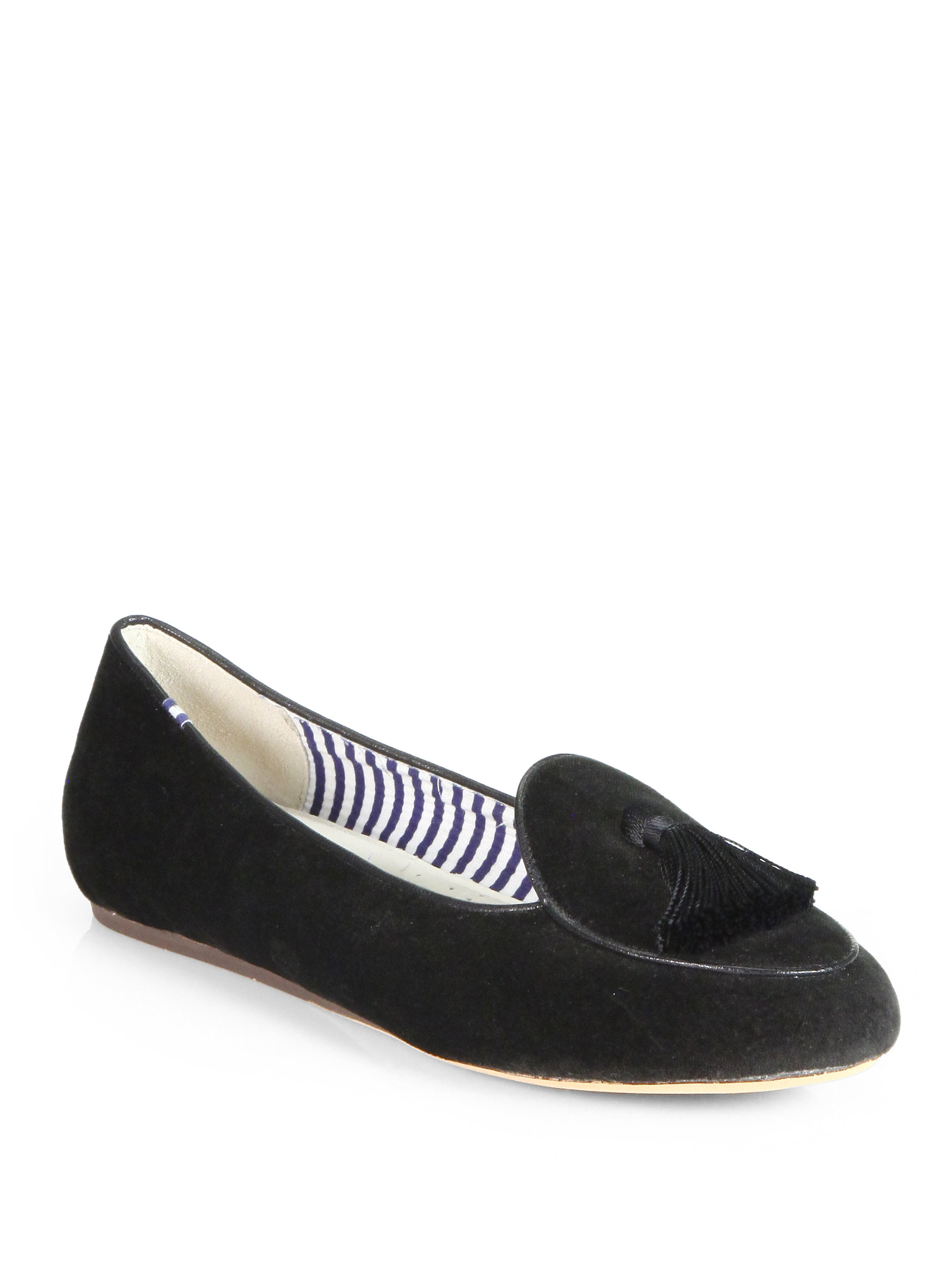 Lyst - Charles Philip Velvet Tassel Smoking Slippers in Black