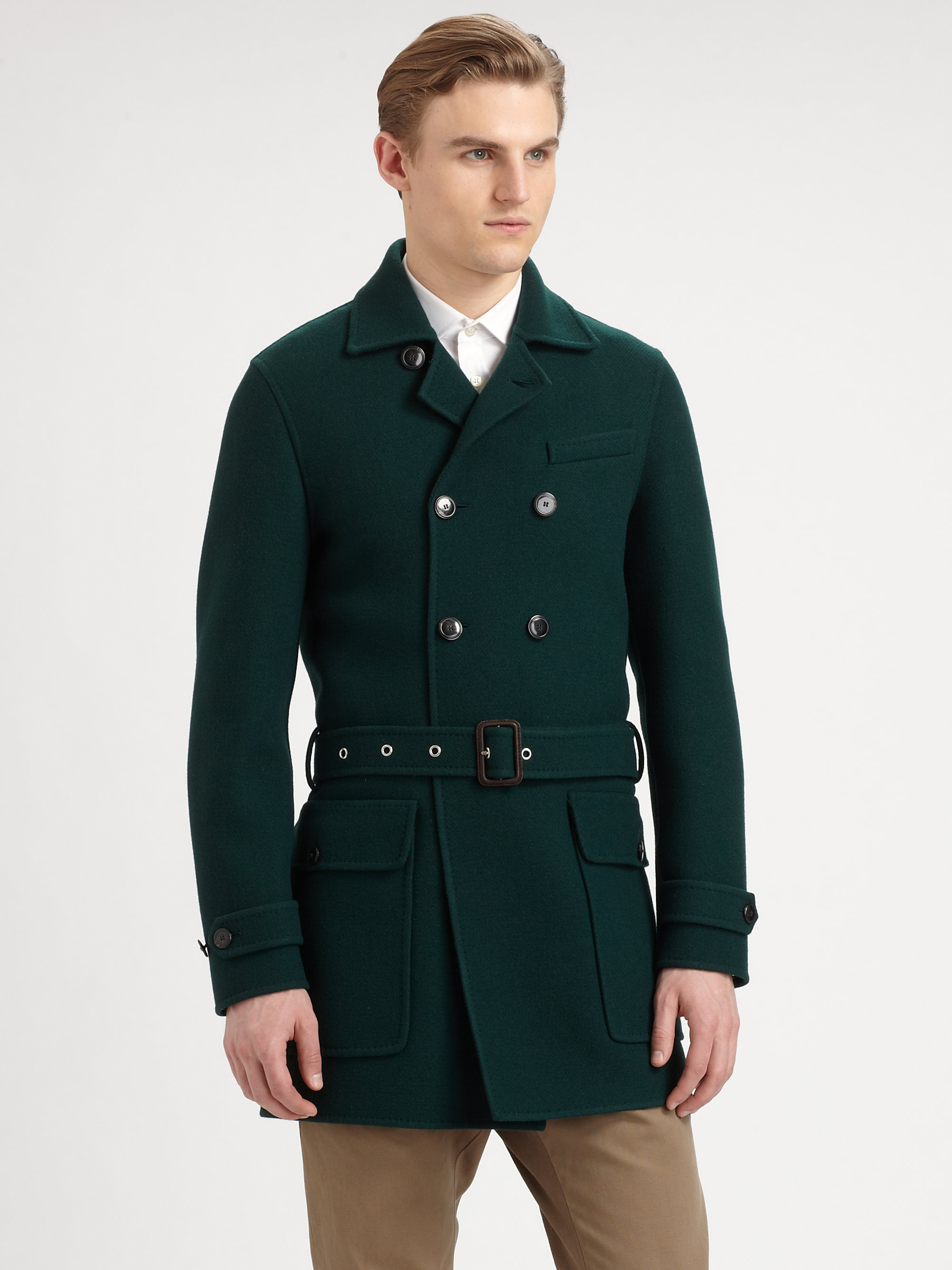 Lyst - Dsquared² Double-breasted Trench Coat in Green for Men