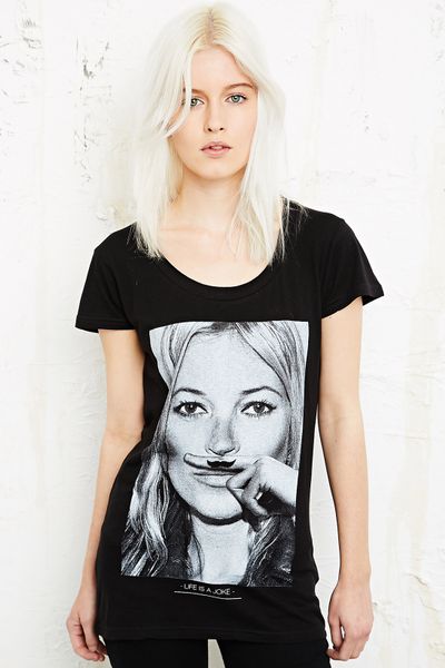 Eleven Paris Kate Moss Life Is A Joke Tee in Black | Lyst