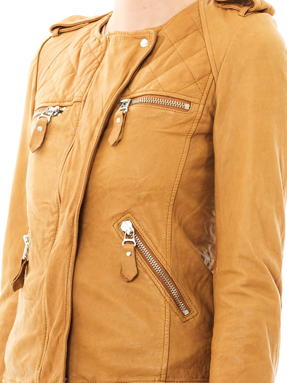 Lyst Étoile Isabel Marant Kady Washed Leather Jacket In Natural Gallery