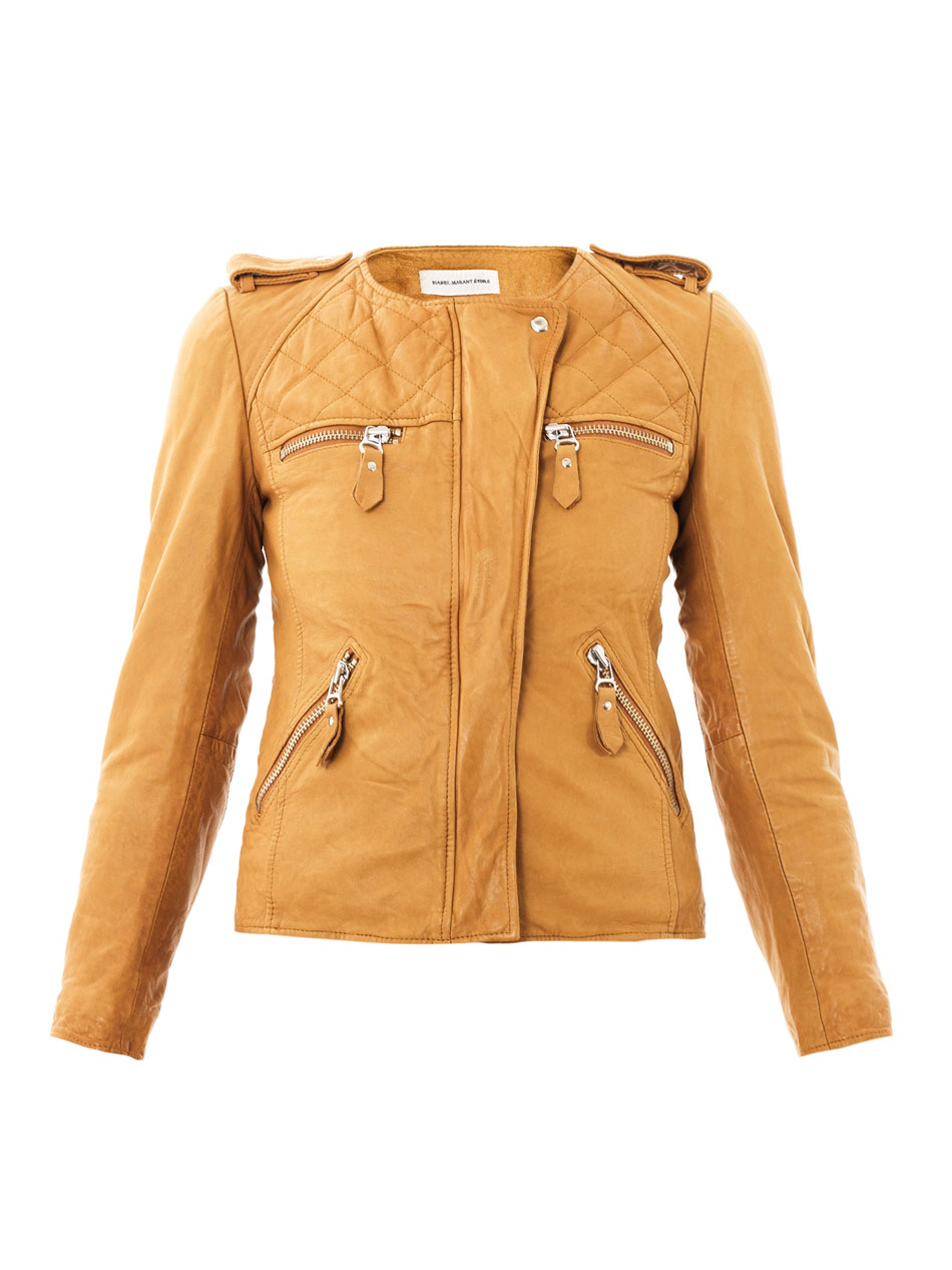 Lyst Étoile Isabel Marant Kady Washed Leather Jacket In Natural Gallery