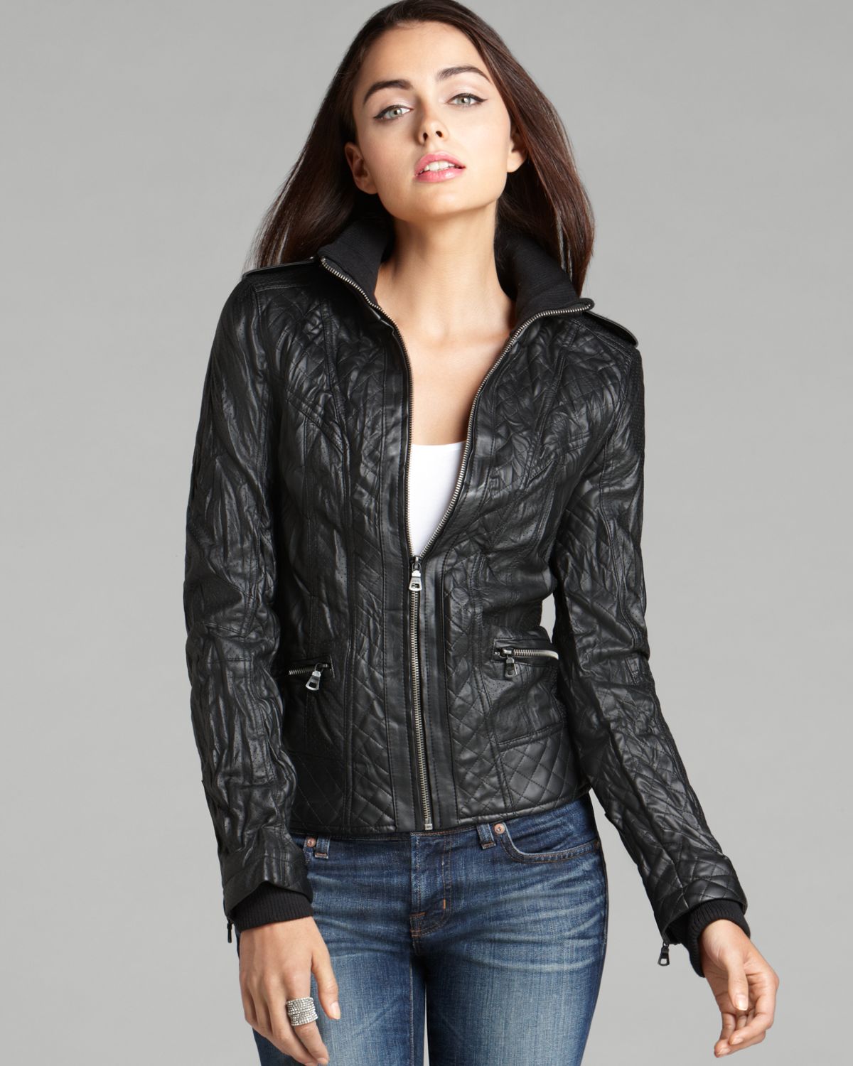 Lyst - Guess Jacket Berlin Faux Leather in Black