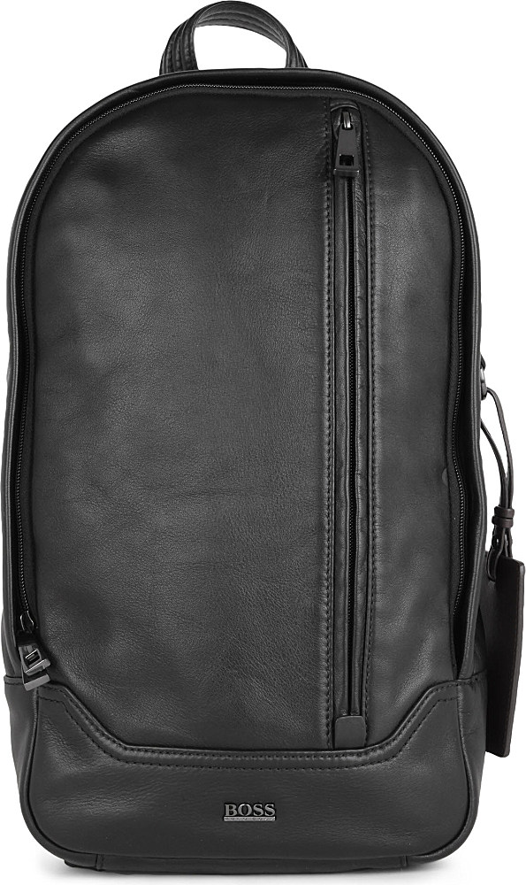 Hugo Boss Wossian Leather Backpack in Black for Men | Lyst