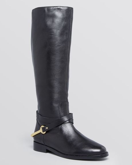 Lauren By Ralph Lauren Riding Boots Jenny Flat in Black | Lyst