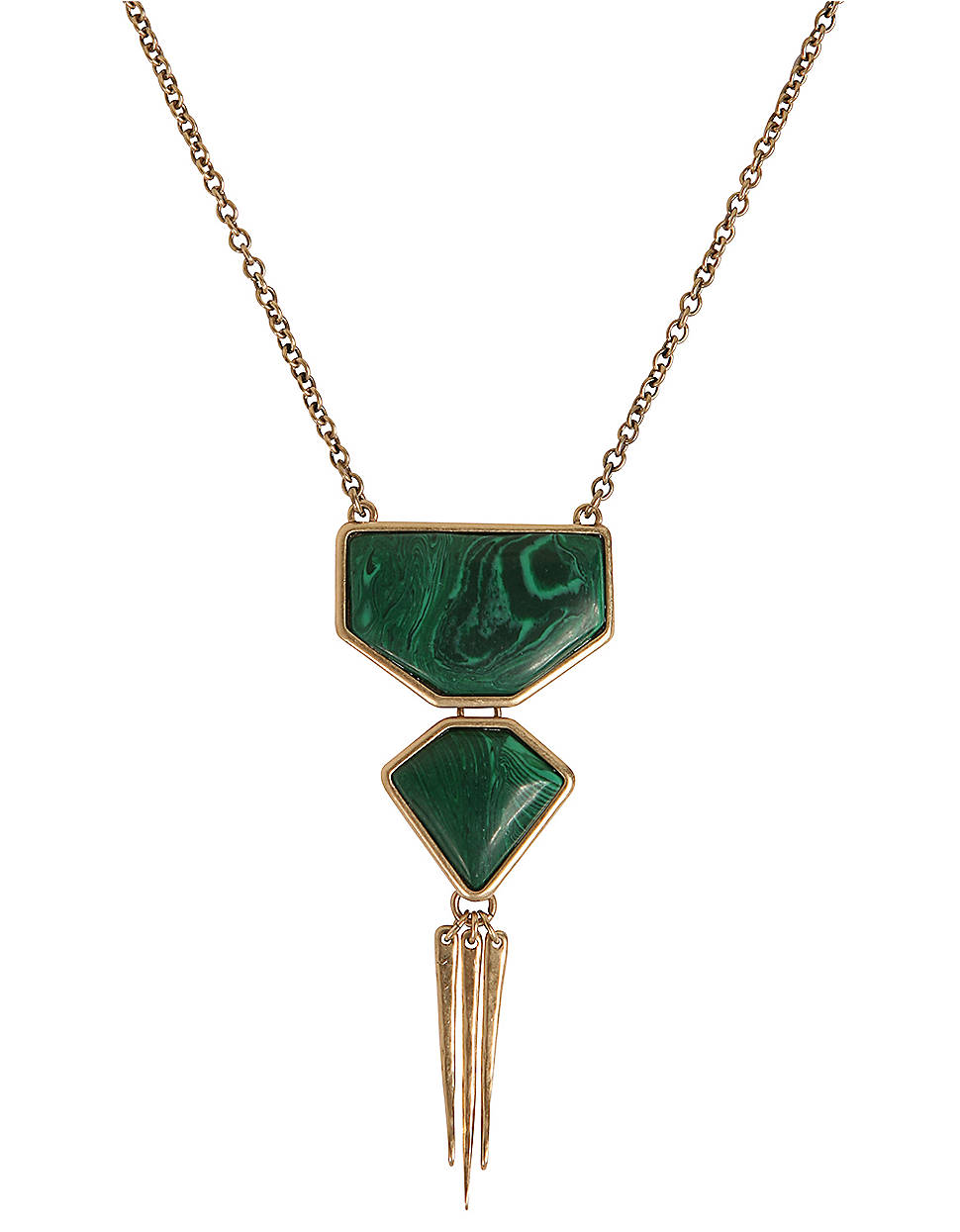 Lyst Lucky brand Goldtone Green Stone Pendant Necklace in Green