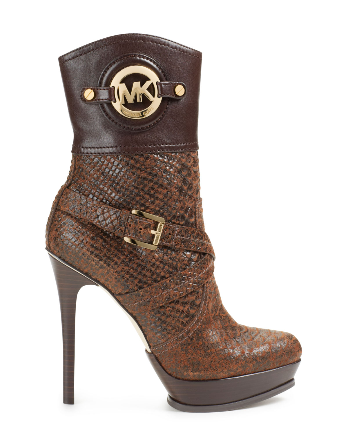 michael kors walden leather bootie
