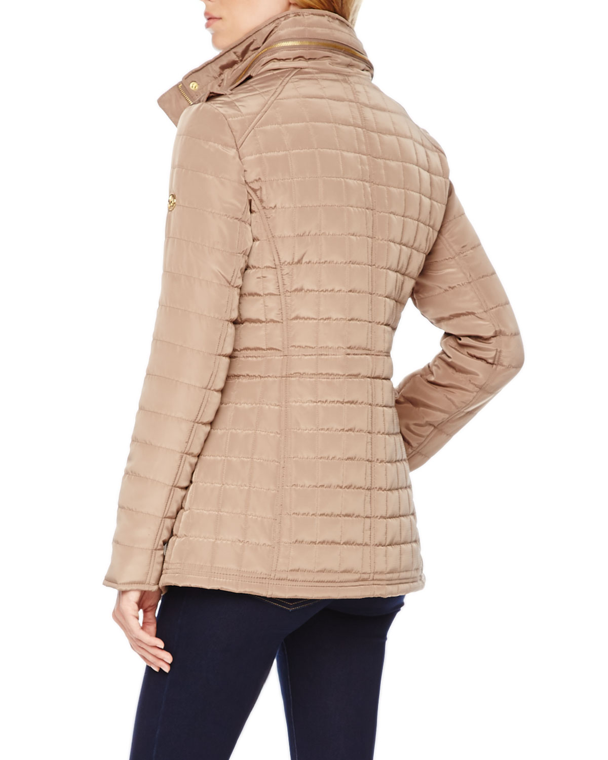 Lyst Michael Kors Michael Quilted Puffer Jacket in Brown