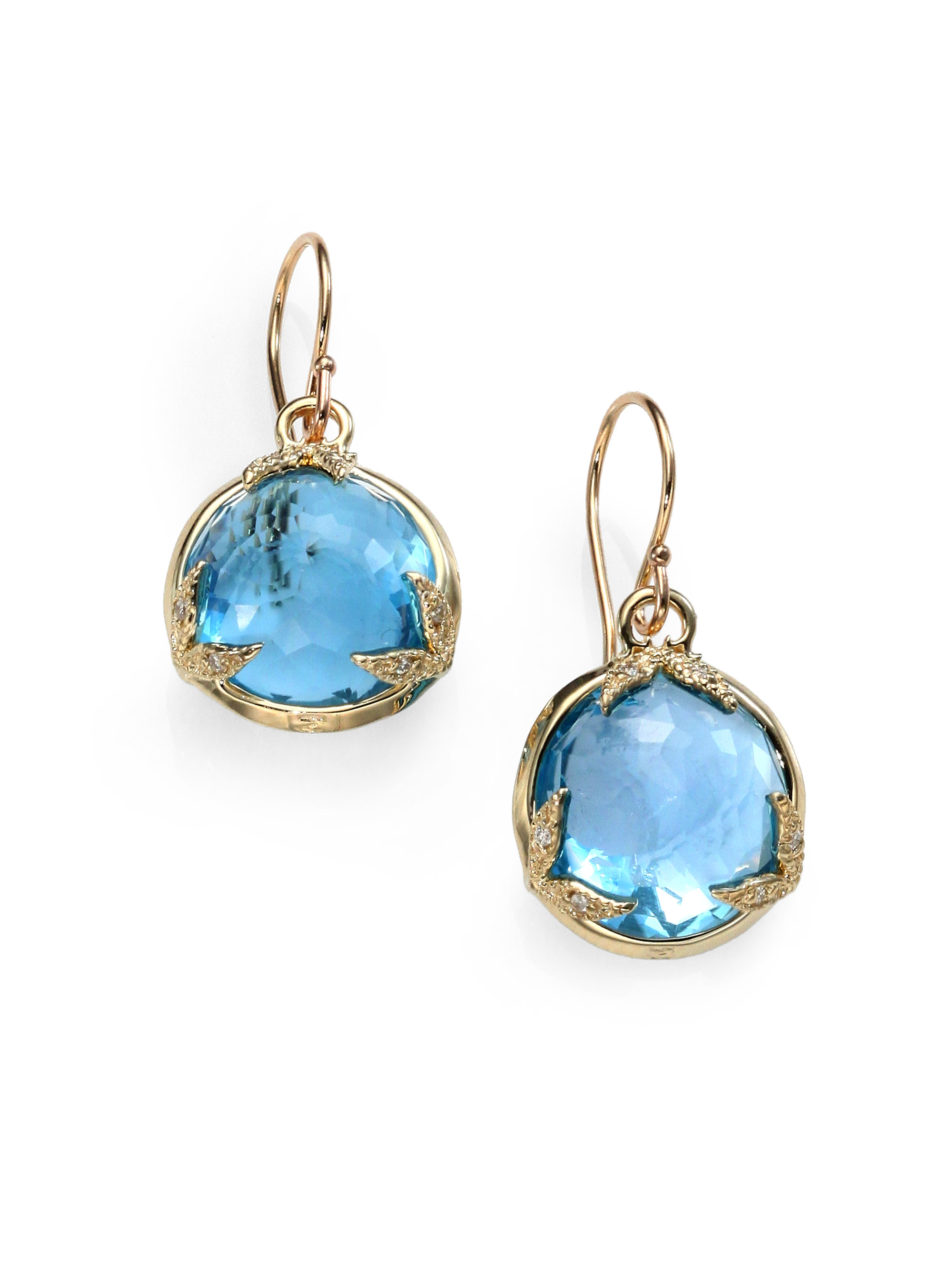 Lyst Mizuki Blue Topaz Diamond 14k Gold Drop Earrings In Gallery