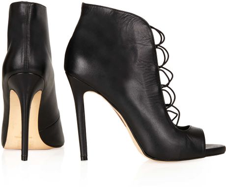 Topshop Gatsby Cut Out Shoe Ghillies Shoes in Black | Lyst