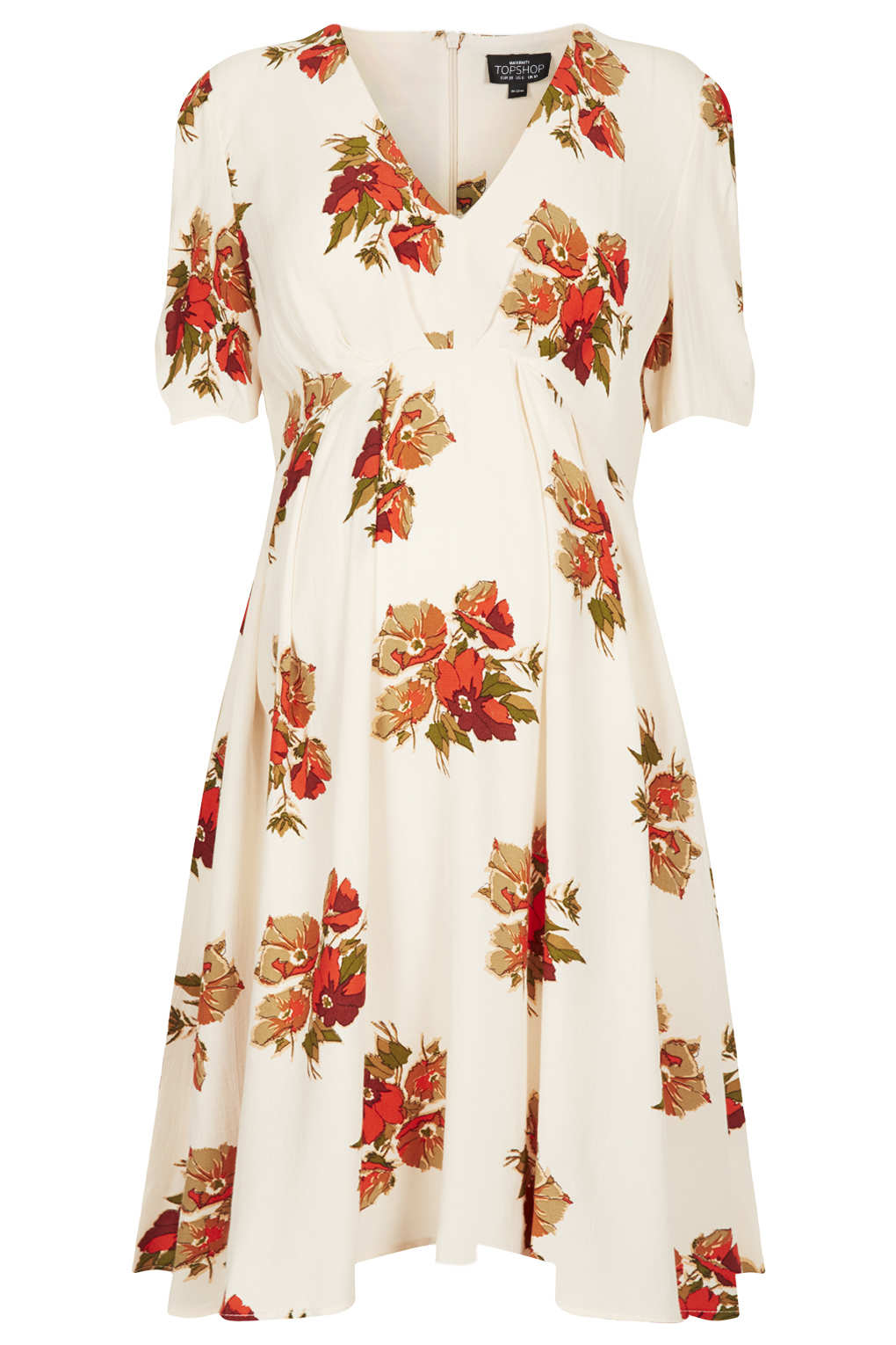 Top Maternity Autumn Fl Dress In Natural Lyst Gallery
