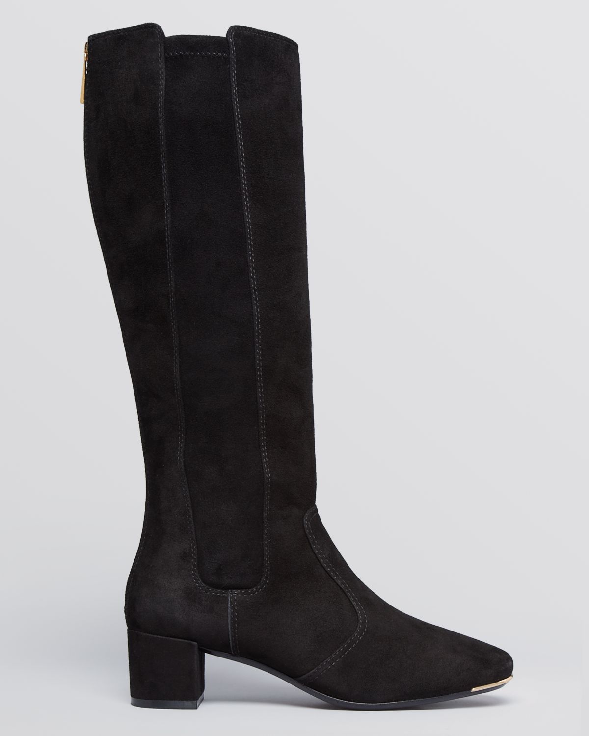 Lyst Tory Burch Tall Boots Ireland Mid Heel Stretch Shaft in Black